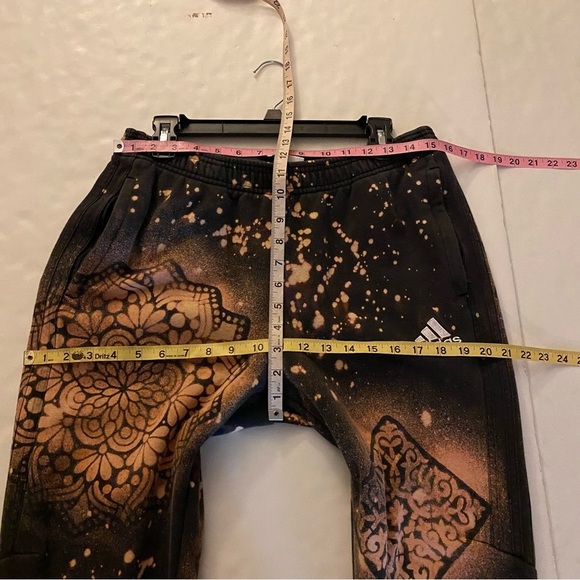 Adidas Sweatpants Mens Size Medium Upcycled Unisex Joggers Sweats Floral Pants - Picture 9 of 12